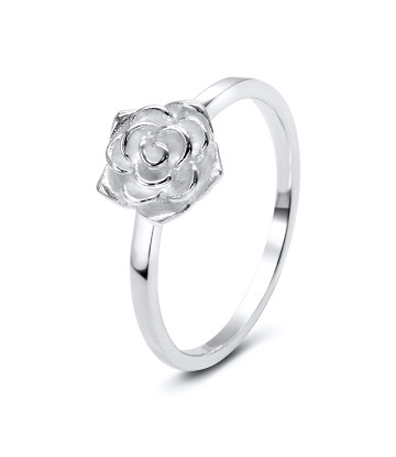 Delicate Rose Flower Silver Ring NSR-3187